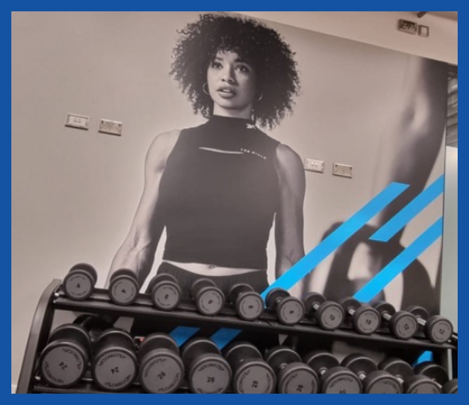 Wall poster in gym